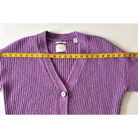 Scotch And Soda Sweater Cardigan Women M Purple Fuzzy Wool Alpaca Blend Boxy - Picture 5 of 11